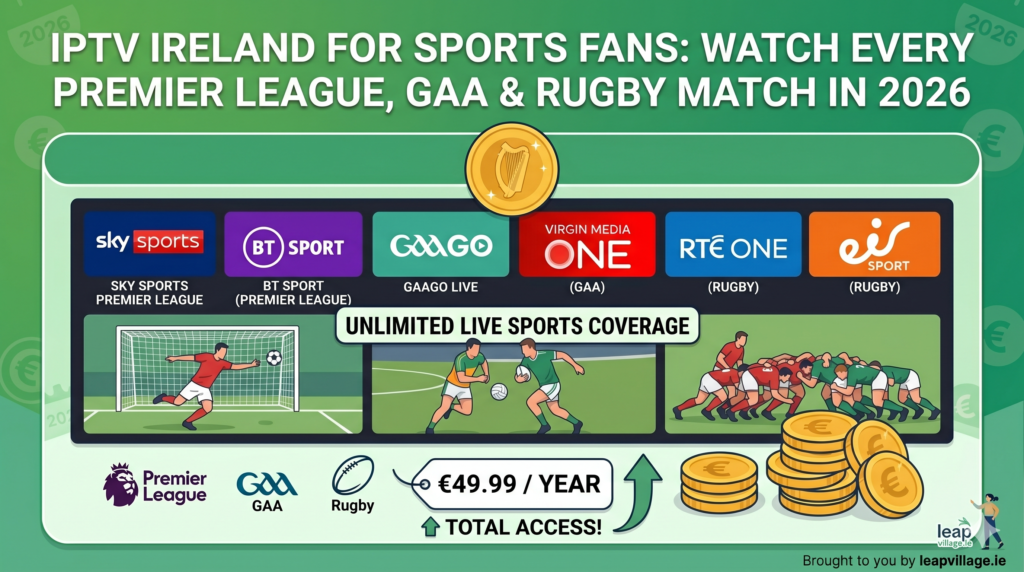 IPTV Ireland sports streaming Premier League GAA rugby 2026