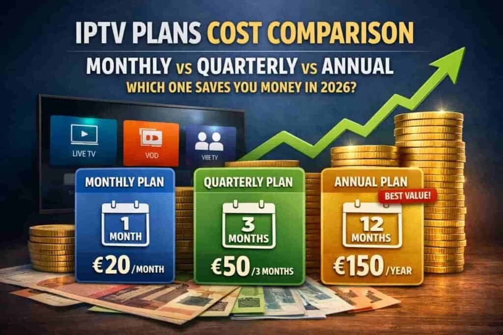 IPTV subscription plans compared monthly quarterly annual 2026