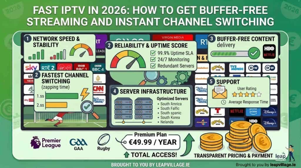 Fast IPTV buffer-free streaming instant channel switching 2026